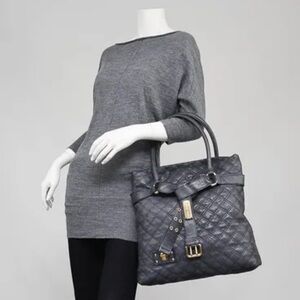 Marc Jacobs Grey Quilted Leather Casey Tote Bag